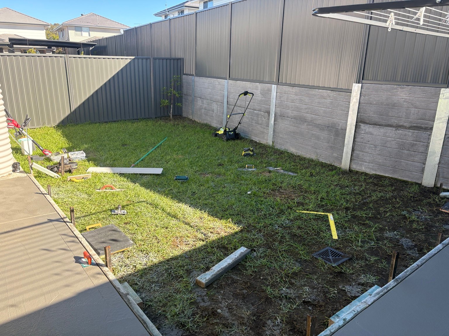 Landscaping showing a modern backyard before transformation